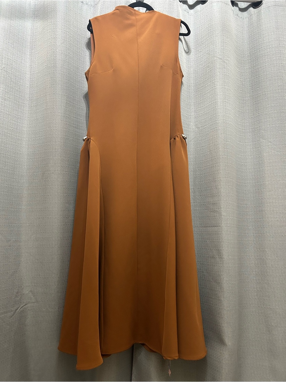 Metallic Decor Zipper Sleeveless Maxi Dress